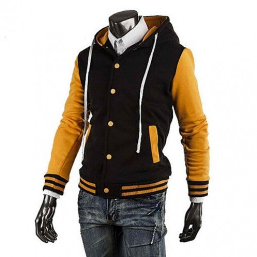 Mens Slim Fit Baseball Jacket Varsity Hoodies